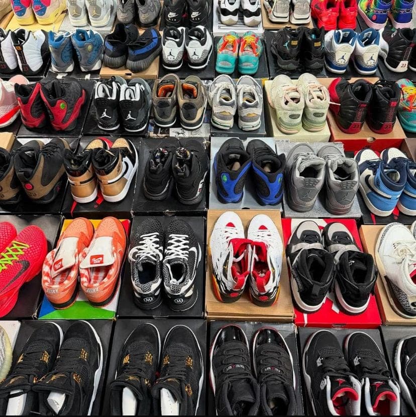 Air Jordan wholesale pallet Grade A 50 pairs stacked in original Nike boxes ready for resale
