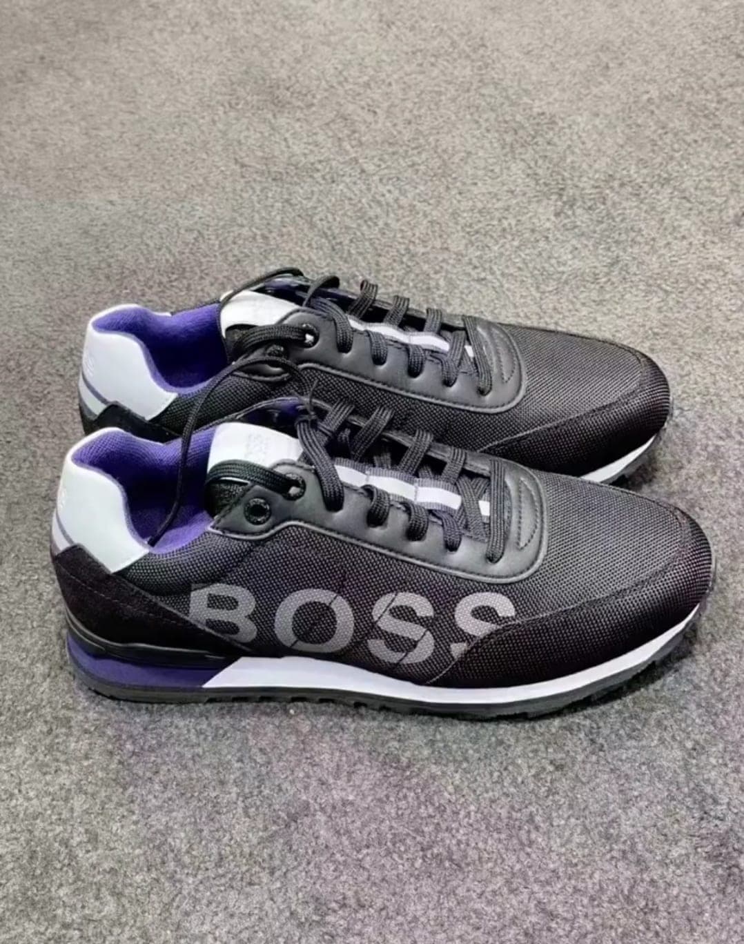 Hugo Boss sneakers wholesale pallet Grade A 100 pairs stacked at US warehouse